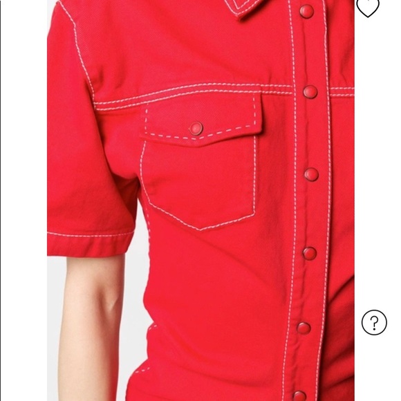 NWT Off white red denim dress 36 - Picture 3 of 11